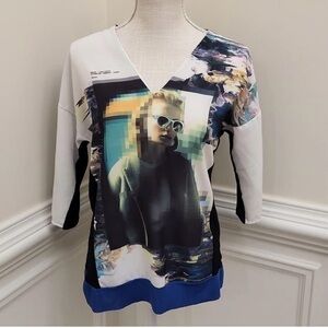 Zara Multicolor Graphic Print Top